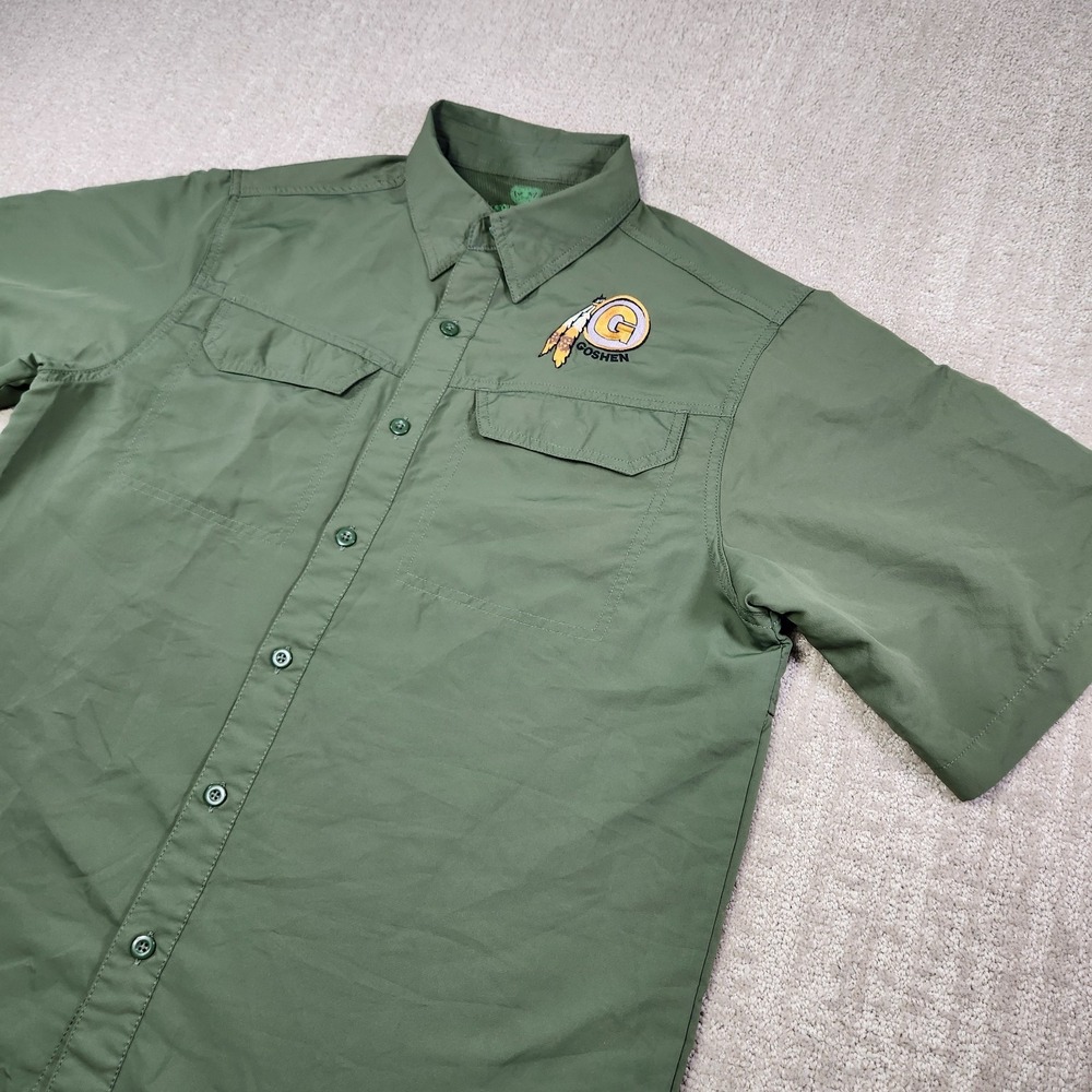 Boy Scouts Of America Shirt Adult Medium Microfiber Vented Outdoor Green Goshen